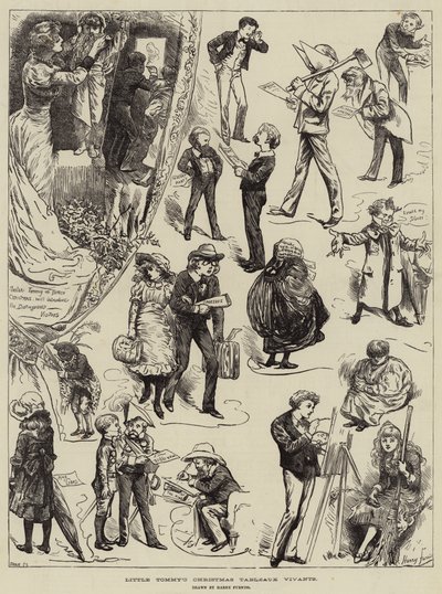 Kleiner Tommys Weihnachtstableaux Vivants von Harry Furniss